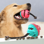 DYDZ Dog Treat Ball with Bell, Upgrade Dog Food Dispensing Ball with Sound, Dog Teeth Cleaning Chew Toy