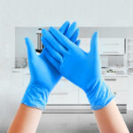 Newly 100pcs Boxed Disposable Nitrile Gloves Blue Wear-resistant Latex Waterproof PVC Rubber Epidemic Prevention Inspection